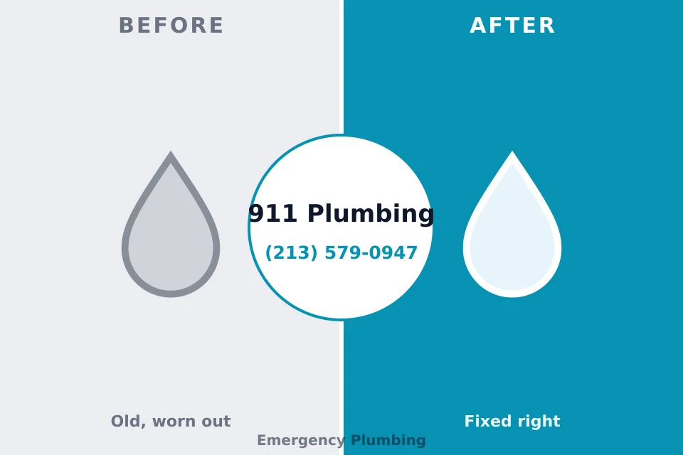 Before and after: plumbing repair Lutherville, MD